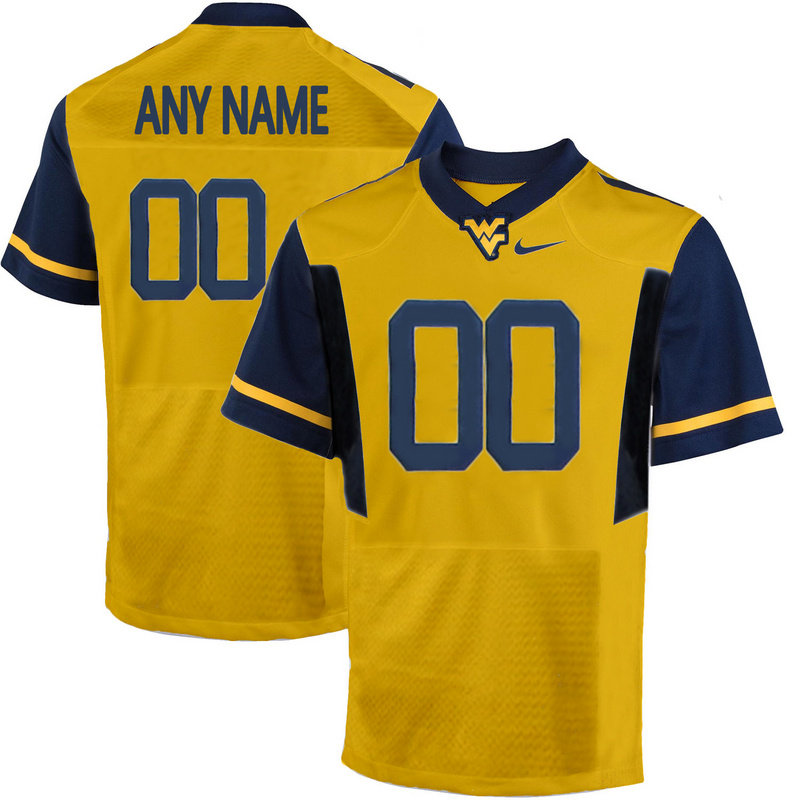 West Virginia Mountaineers Customized College Football Limited Jersey  Gold